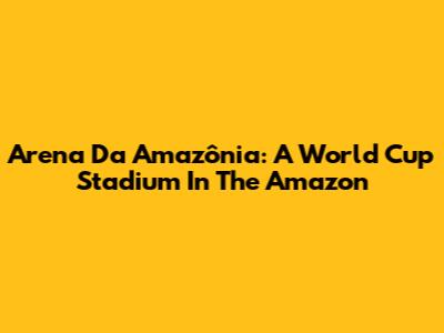 Arena Da Amazônia: A World Cup Stadium In The Amazon